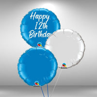 Age 12 Customisable Happy Birthday Round Balloon Set
