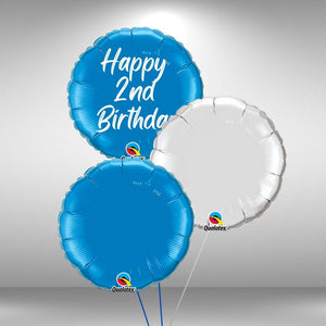 Happy 2nd Birthday foil balloon cluster