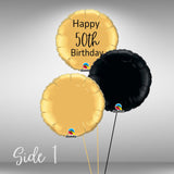 Happy 50th Birthday foil balloon cluster