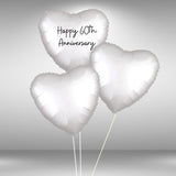 Happy 60th Anniversary heart balloon cluster