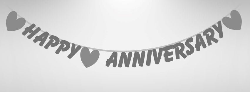  Happy Anniversary Glitter Card Letter Banner 