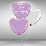 Customisable Happy Anniversary Heart Balloon Set