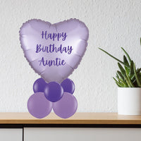 Happy Birthday Auntie Heart Foil Balloon Centrepiece