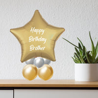 Happy Birthday Brother Star Foil Balloon Centrepiece