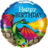 18" Happy Birthday Dragon Foil Balloon