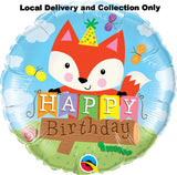18" Happy Birthday Party Fox Foil Balloon