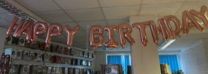 SPECIAL OFFER - 14" Happy Birthday Rose Gold Letter Balloons Banner Kit