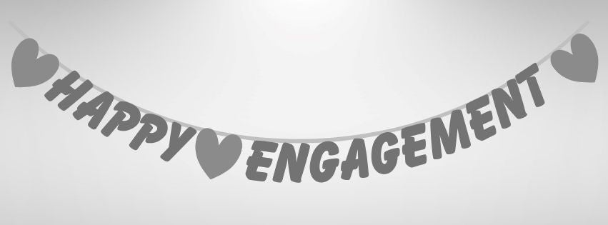 Happy Engagement Glitter Card Letter Banner