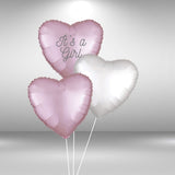 It's a Girl Heart Balloon set