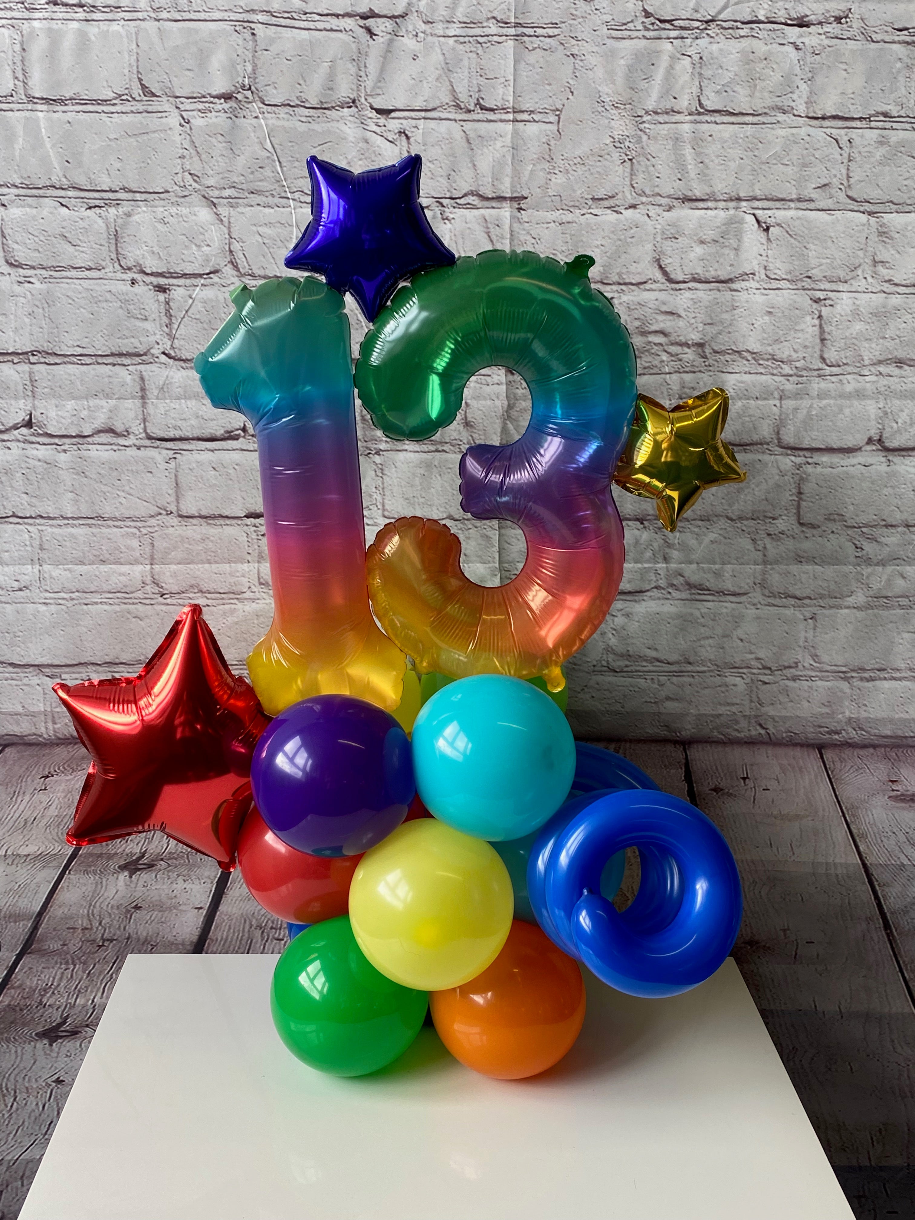 Table Top Double Number Tower - Multi Colour Numbers | The Wow Shop