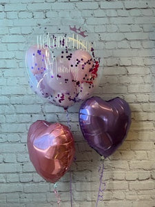 Clear Bubble Balloon With 2 Foil Balloons - Large Size