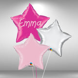 Personalised star foil balloon cluster