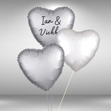 Personalised heart balloon cluster