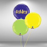 Personalised foil round balloon cluster