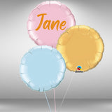 Personalised round foil balloon cluster