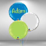 Personalised round foil balloon cluster