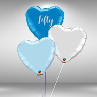 Age Fifty Script Heart Balloon Set