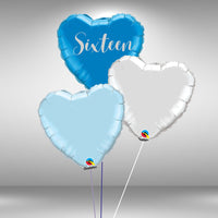 Sixteen Customisable Heart Balloon Set