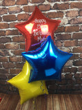 Set of 3 Foil Star Balloons With Personalised Message