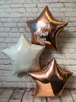 Set of 3 Foil Star Balloons With Personalised Message