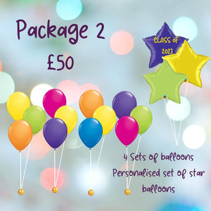 School Leavers Star Set and Latex Balloon Package