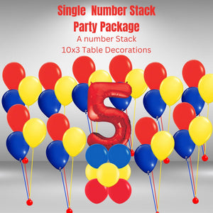 Single Number Stack Party Package Age 5