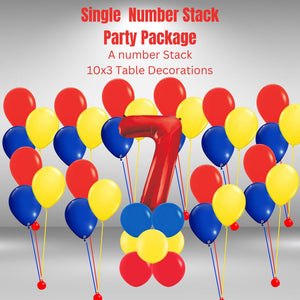 Single Number Stack Party Package Age 7