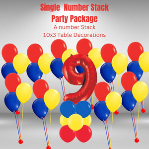 Single Number Stack Party Package Age 9