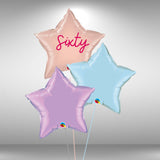 Sixty star foil balloon cluster