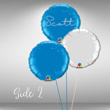 Personalised round foil balloon cluster