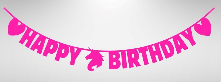 Unicorn birthday glitter letter banner