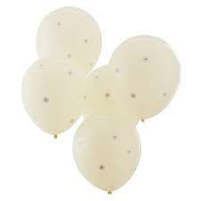 5 Yellow Balloons With White Daisies
