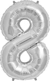 Large Silver Number 8 Balloon
