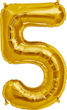 Large Gold Number 5 Balloon