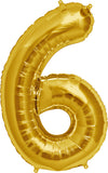 Large Gold Number 6 Balloon