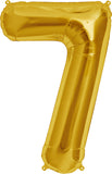 Large Gold Number 7 Balloon