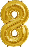 Large Gold Number 8 Balloon