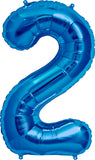 Large Blue Number 2 Balloon