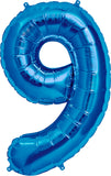 Large Blue Number 9 Balloon