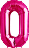 Large Pink Number 0 Balloon