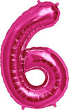 Large Pink Number 6 Balloon