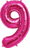 Large Pink Number 9 Balloon