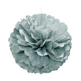 16" Silver Tissue Paper Decor Puff Ball