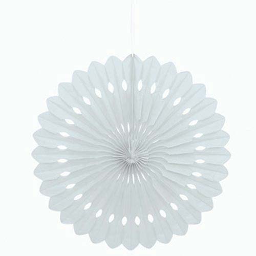 16" White Tissue Paper Fan