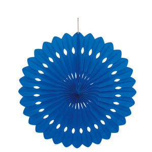 16" Royal Blue Tissue Paper Fan