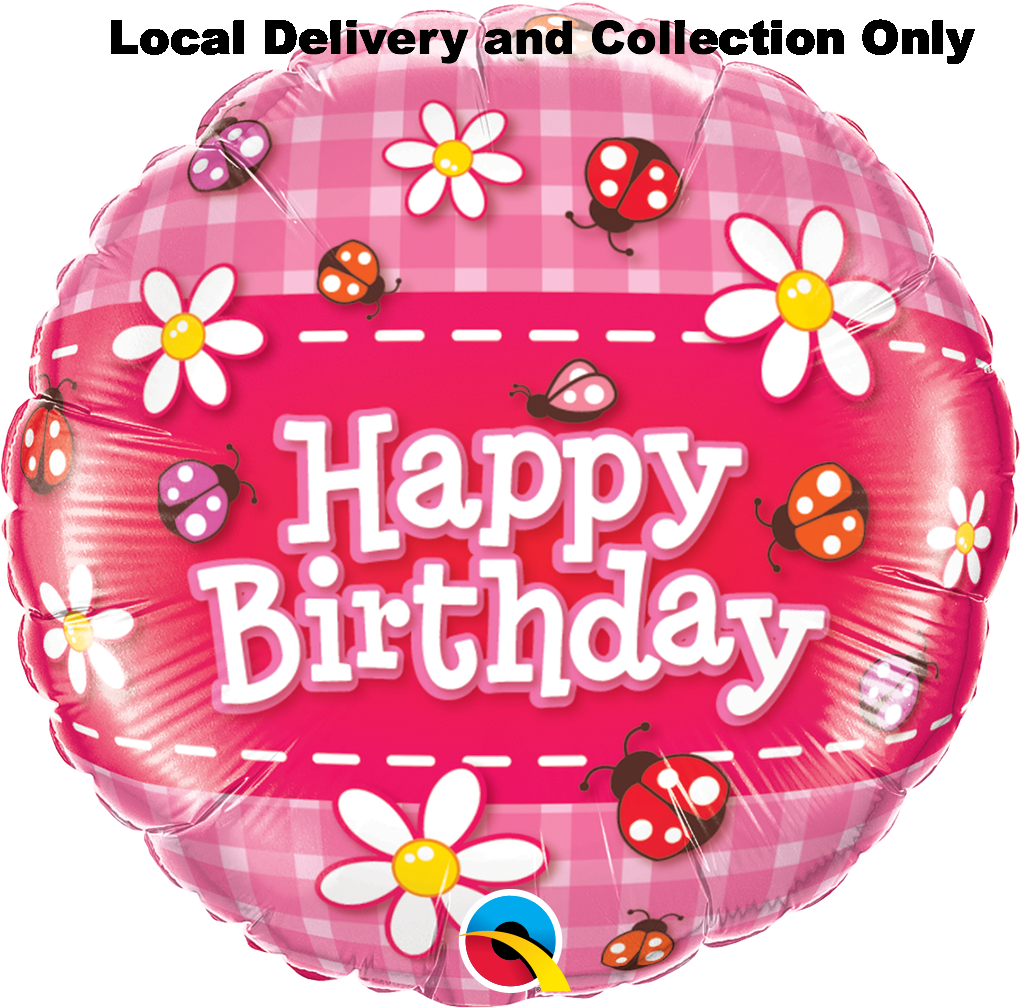 18" Birthday Ladybugs and Daisies Foil Balloon