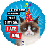 18" Grumpy Cat I Ate It Holographic Foil Balloon