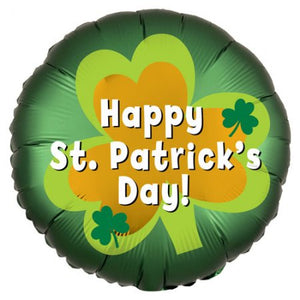 18" St Patrick’s Day Round Shamrock Foil Balloon