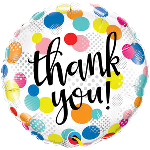 18" Thank You Dots Upon Dots Foil Balloon
