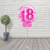 Age 18 Pink Starburst Sparkle Bubble Balloon